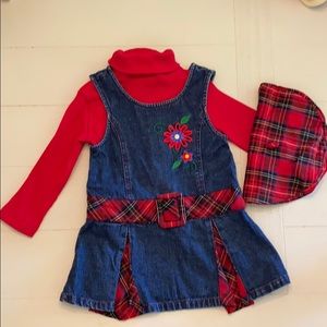 Turtleneck and plaid dress